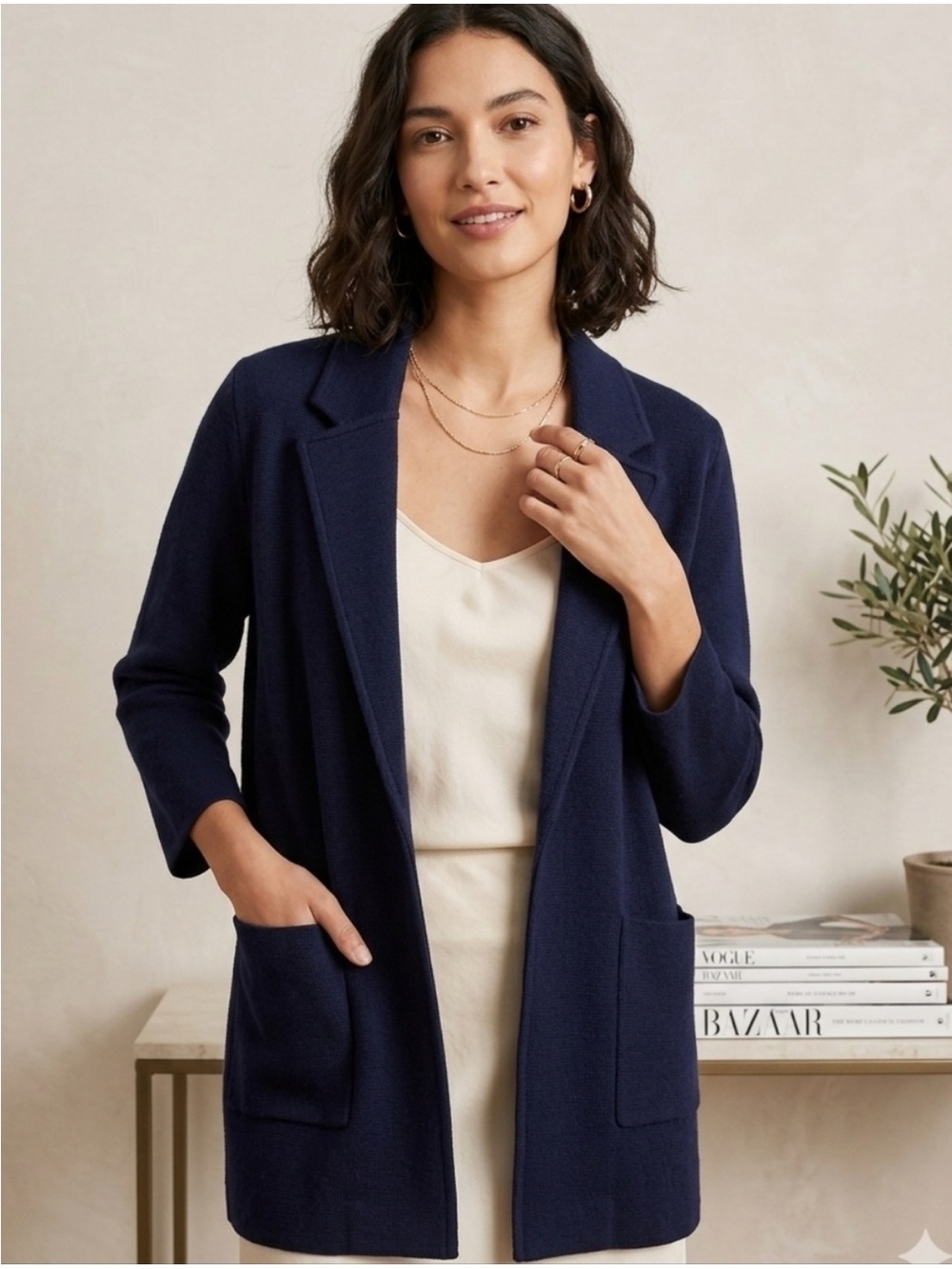 J. Crew Sophie Open-Front Sweater Blazer, Size M